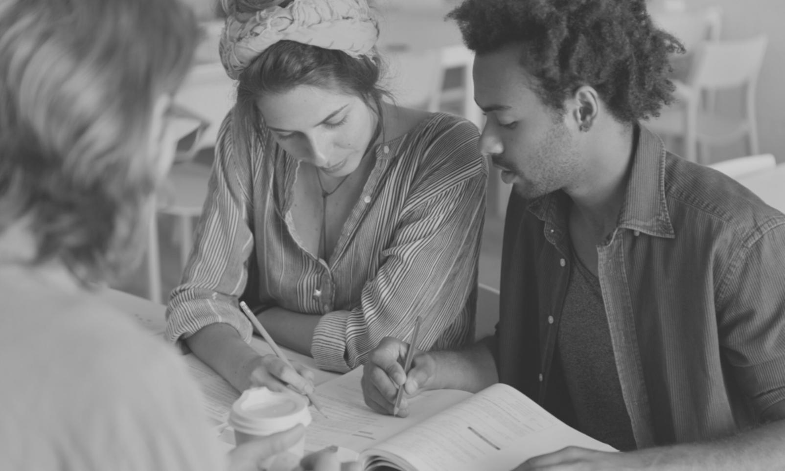 Financial analysis workspace with charts and documents